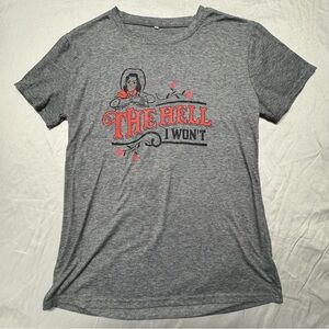 Women’s Gray and Red Graphic T-Shirt Size Large